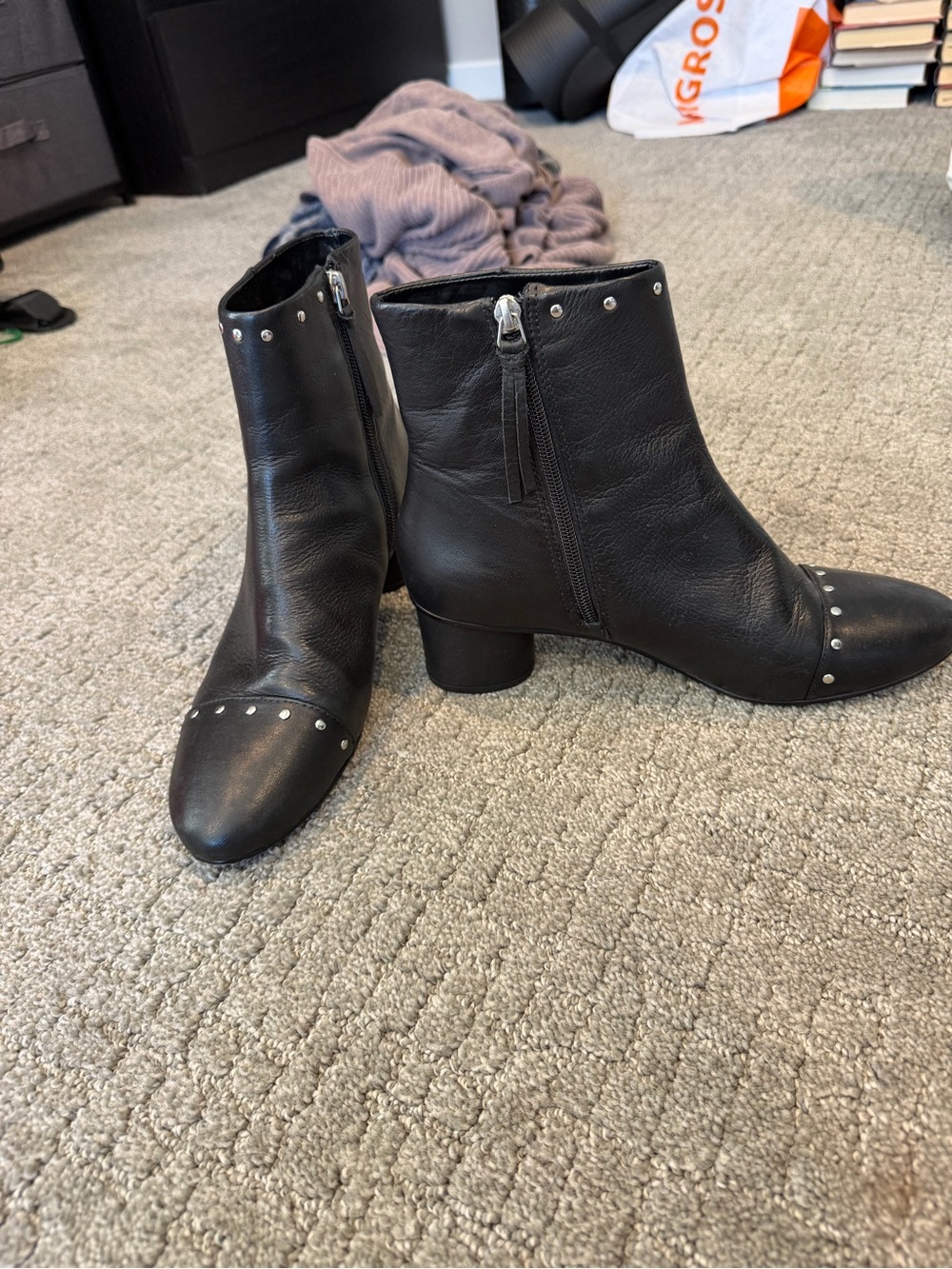 Rebecca Minkoff Isley Stud Leather Boot sz 9.5 - Picture 5 of 9